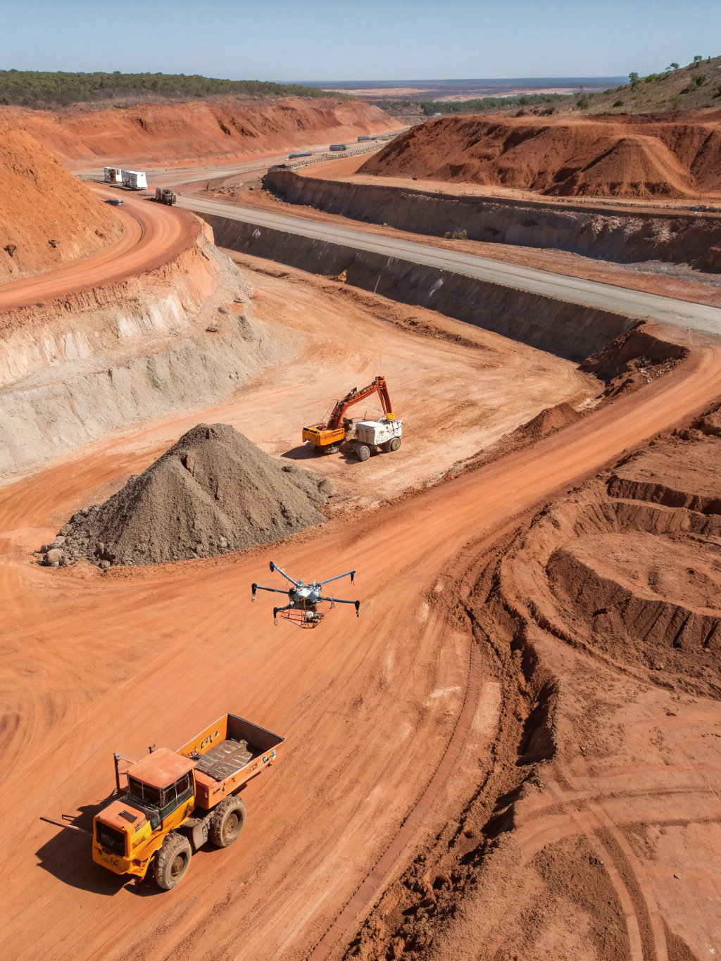 Aerial view of a public infrastructure project site under development
